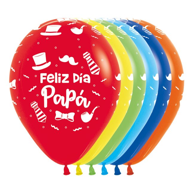 Globo Latex R12 Sempertex Fashion Surtido Colores Feliz Dia Papa 30cm